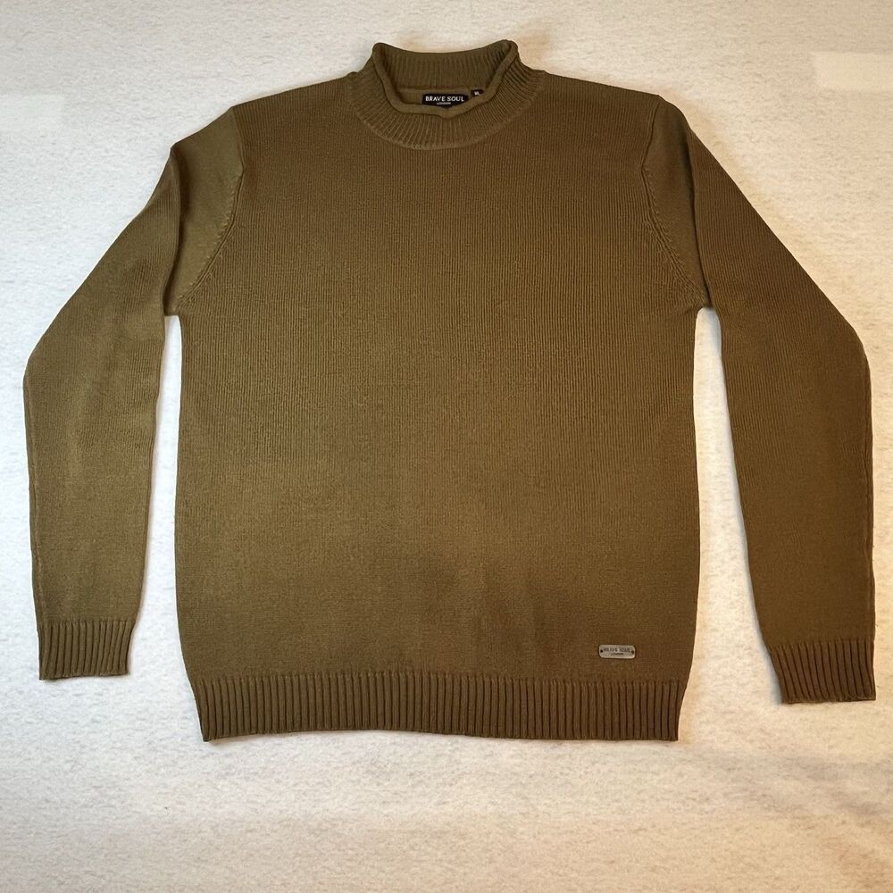 Brave Soul London Men's Sweater Long Sleeve Brown XL